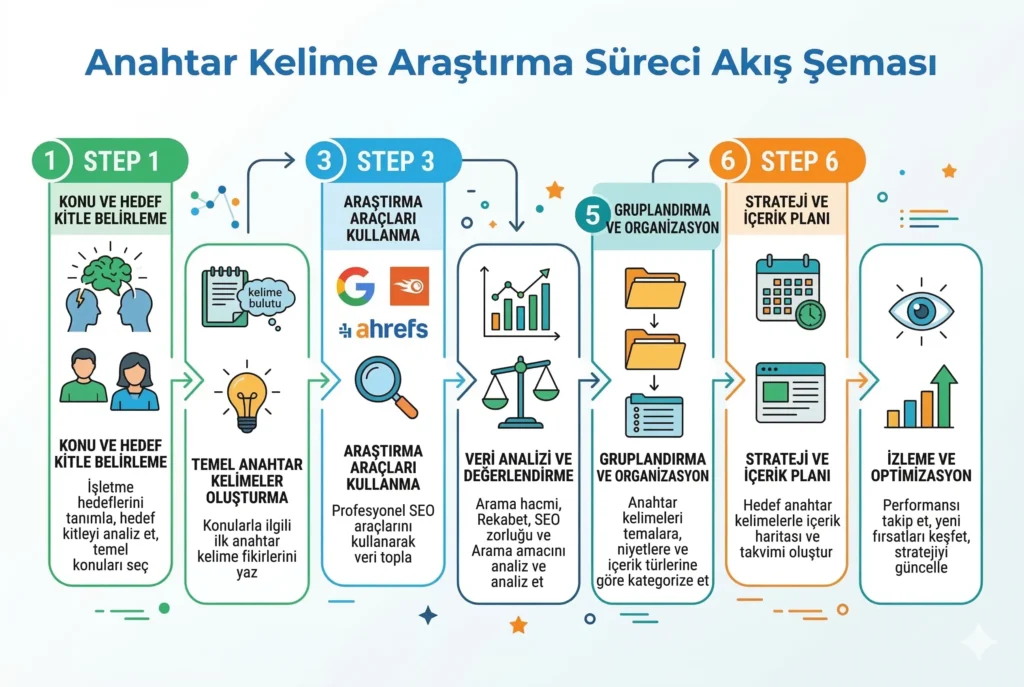 Anahtar Kelime Araştırma Süreci Akış Şeması