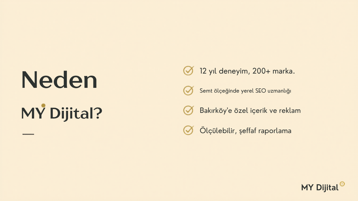 Bakırköy dijital pazarlama için neden MY Dijital