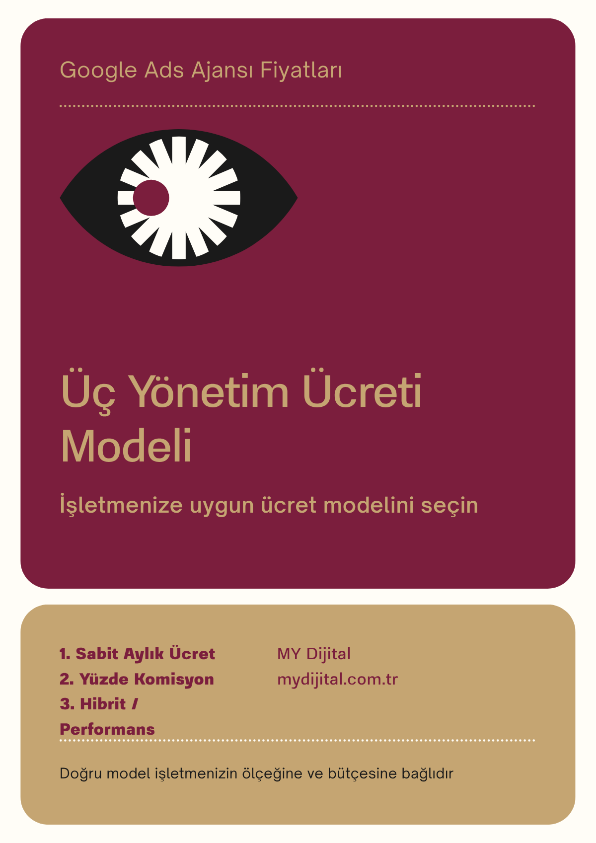 google ads ajansı fiyatları: üç yönetim ücreti modeli (sabit, yüzde, hibrit)
