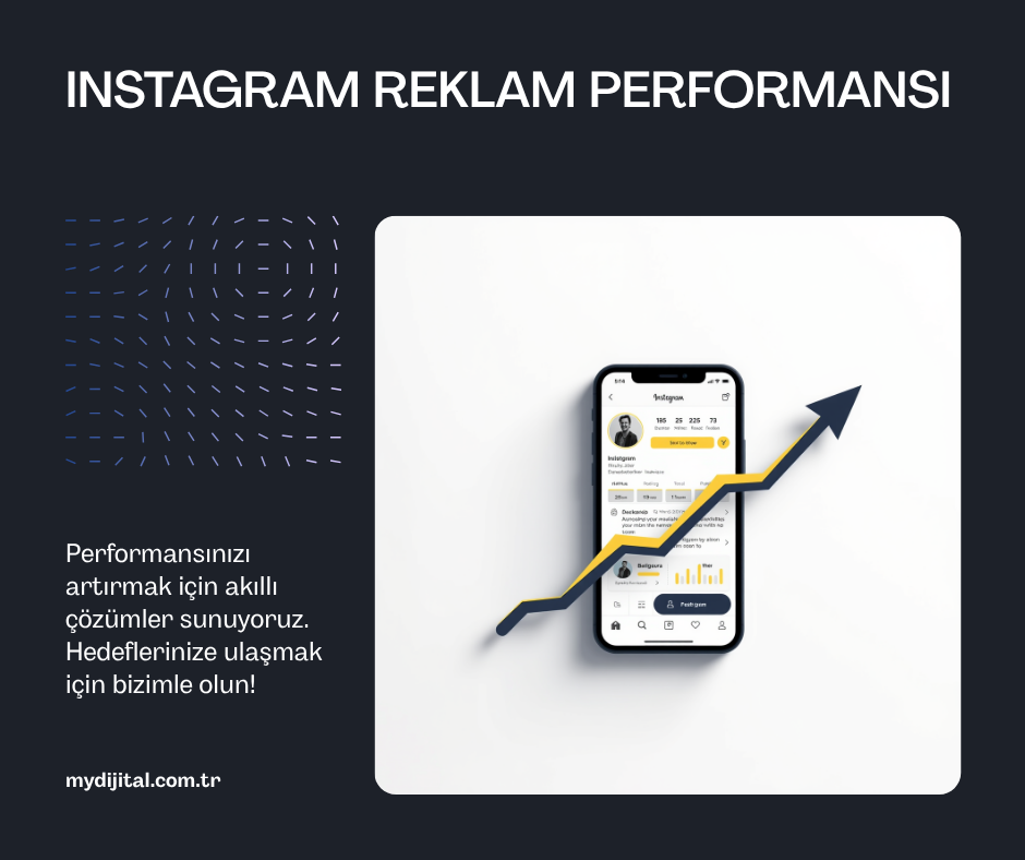 Instagram reklam performansı - akıllı telefonda yükselen performans grafiği ve hedefleme