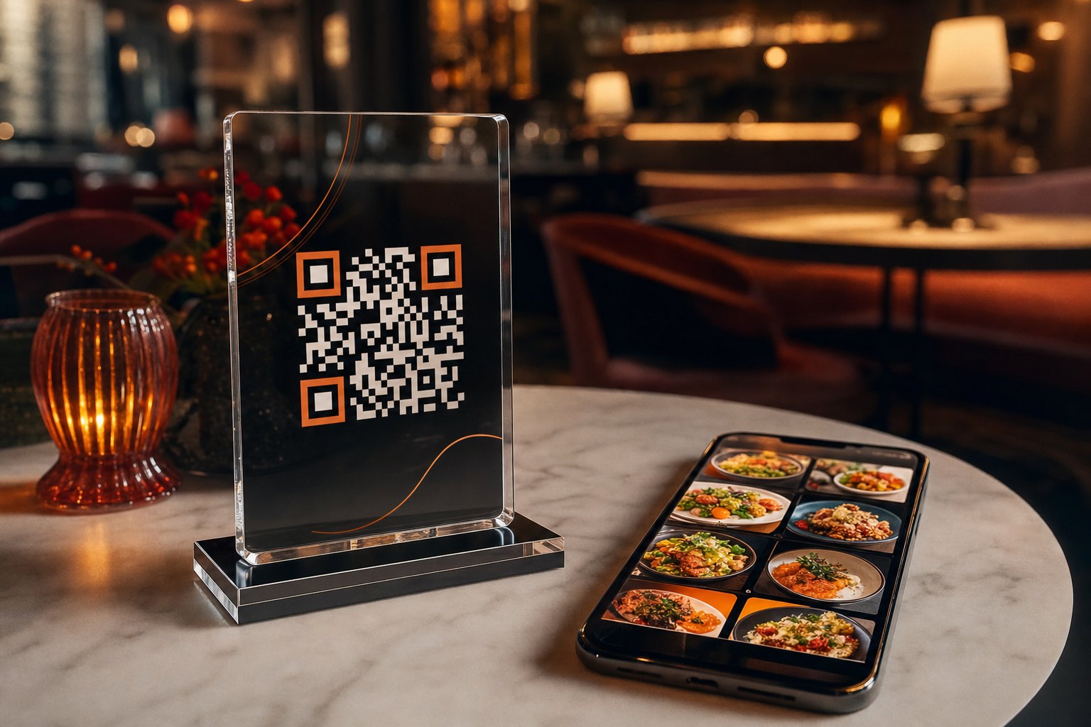 QR menu olusturma: restoran masasinda telefonla dijital menuye erisim