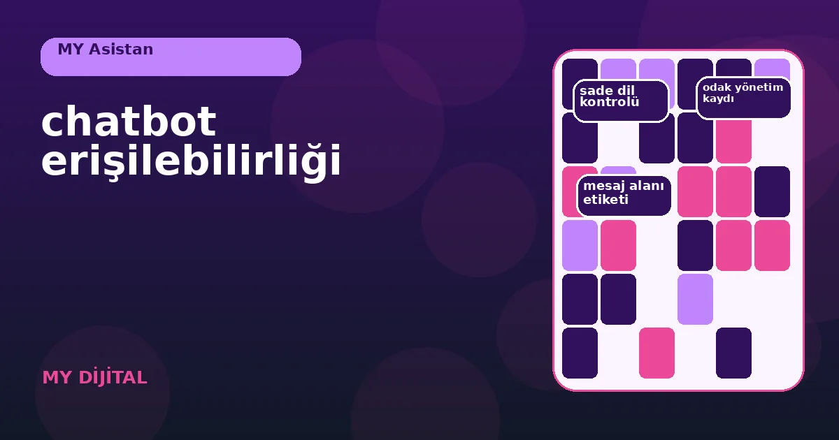chatbot erişilebilirliği: 7 Güvenli Uygulama Adımı 1 klavye ve ekran okuyucuyla tamamlanan chatbot görev sırası.