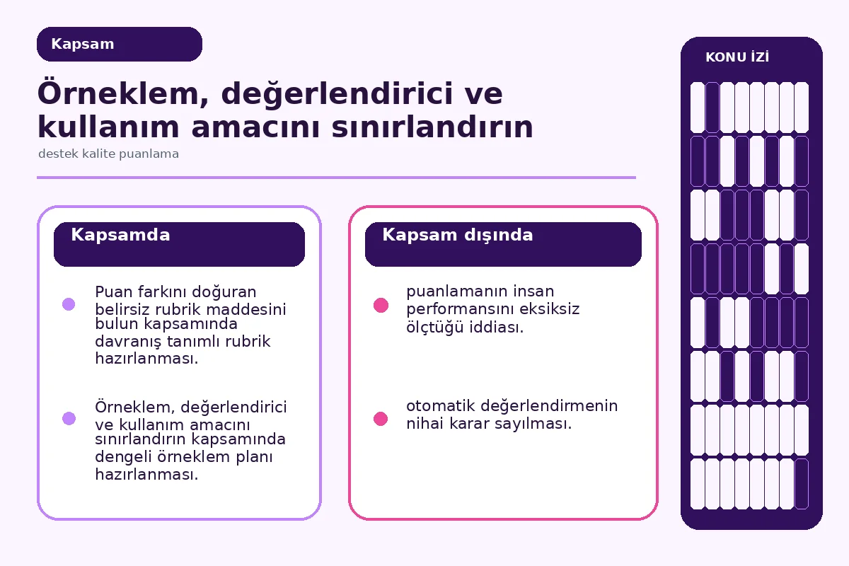 değerlendirici, ekip lideri ve temsilci rollerini ayıran sorumluluk haritası.