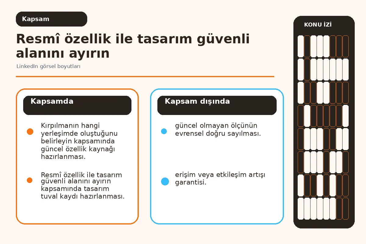 kritik mesaj ile kırpılabilir kenarları ayıran güvenli alan şeması.