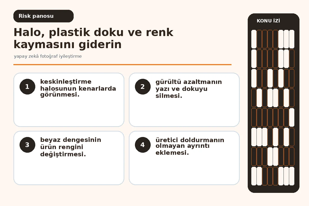 halo ve plastik doku hatalarını gösteren kalite incelemesi.